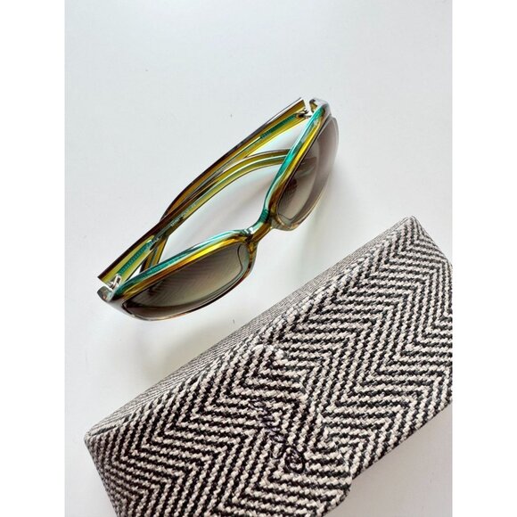 SAMA Mini OLV Olive Brown Green Japanese Acetate Oval Sunglasses - Picture 13 of 16